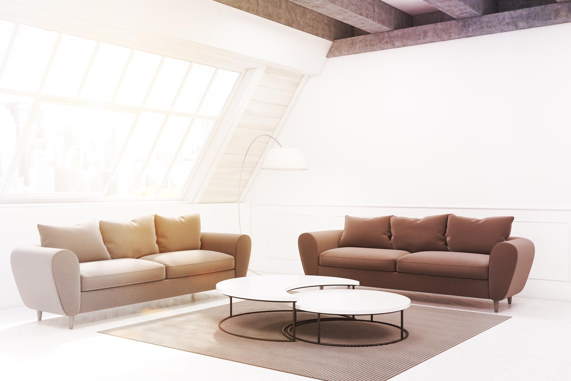 Staged living room with natural light